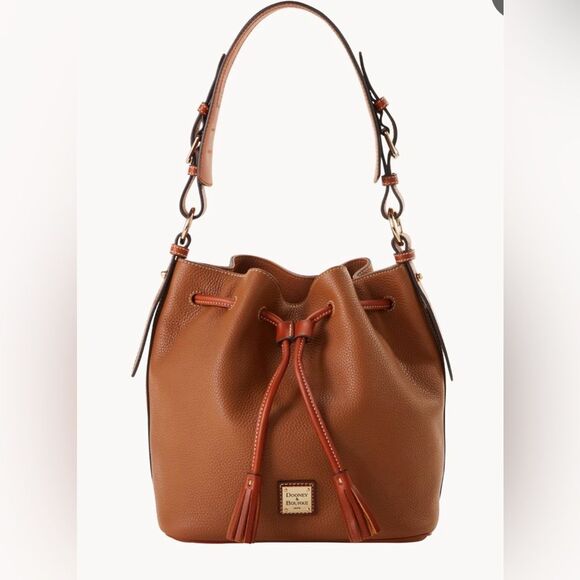 Dooney & Bourke Brown Leather Bucket Bag - Picture 1 of 16